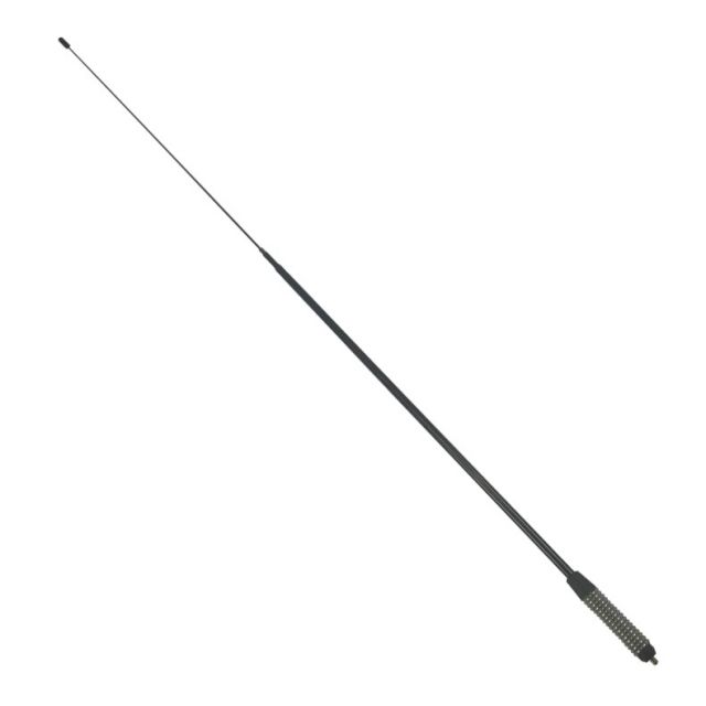 Lange schwarze Teleskopantenne mit Federbasis.